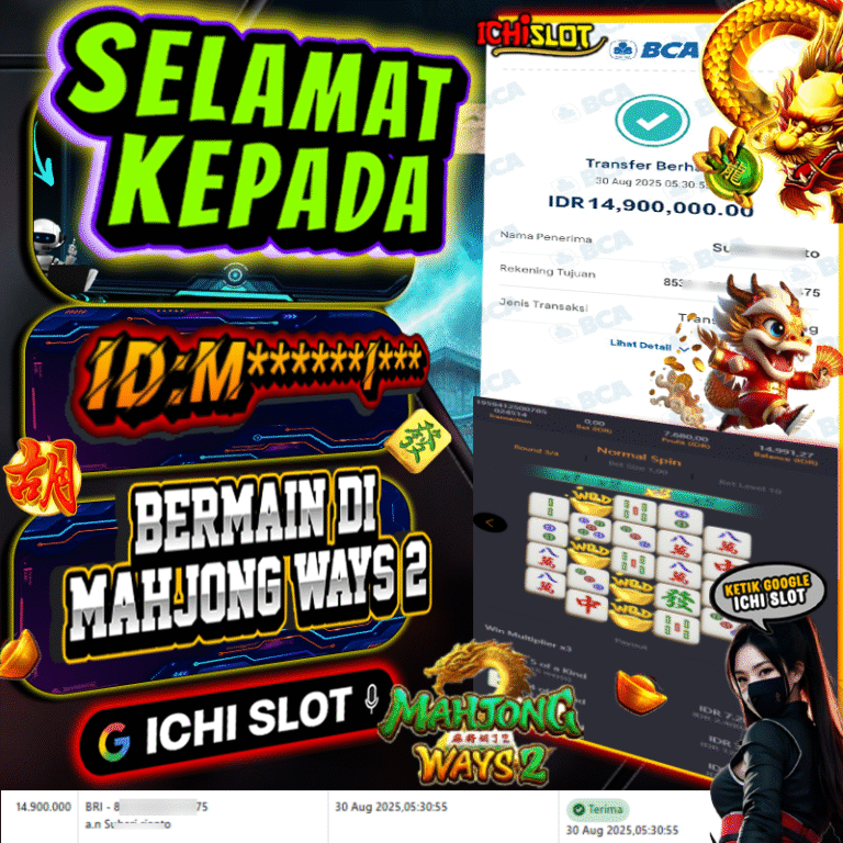 ICHISLOT JACKPOT MAHJONG WAYS 2 Rp.14.000.000,- LUNAS