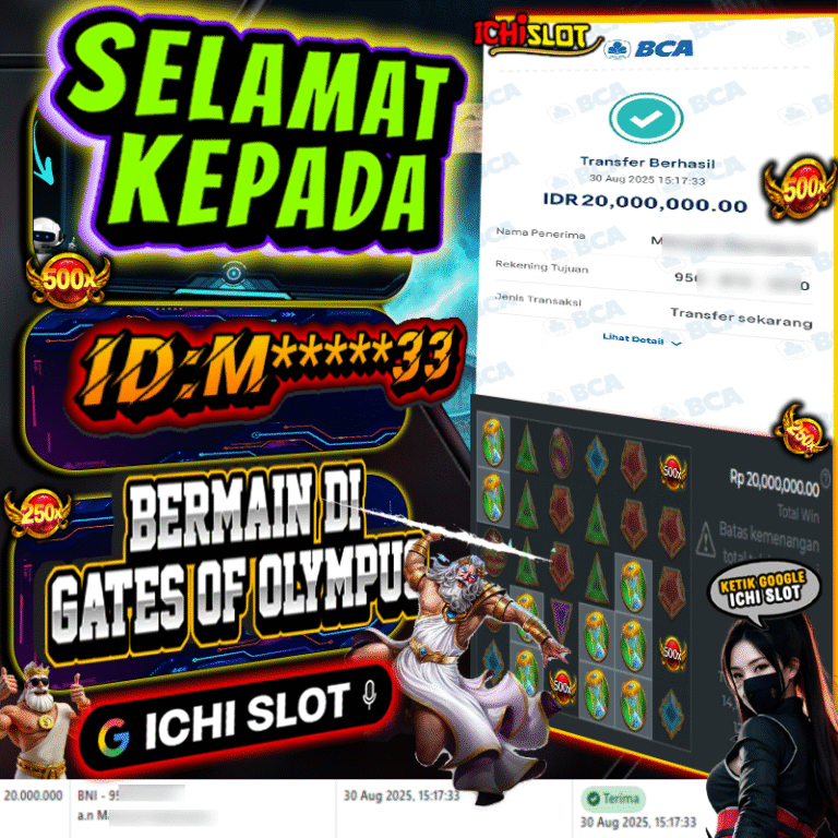 ICHISLOT JACKPOT GATES OF OLYMPUS Rp.20.000.000,- LUNAS