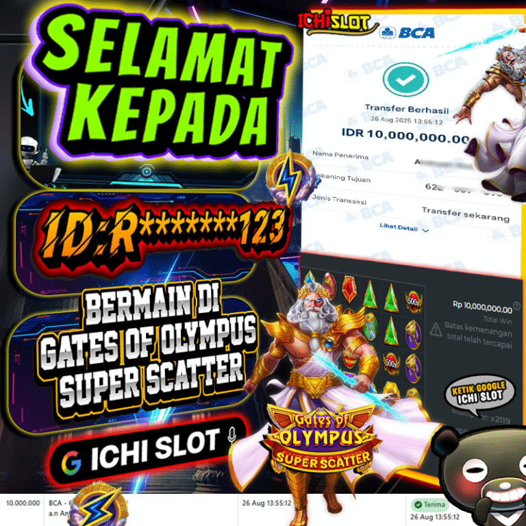 ICHISLOT JACKPOT GATES OF OLYMPUS SUPER SCATTER  Rp.10.000.000,- LUNAS