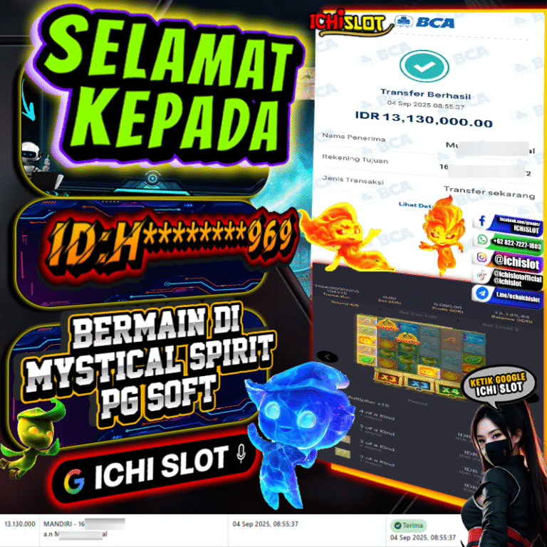 ICHISLOT JACKPOT MYSTICAL SPIRIT PG SOFT Rp.13.130.000,- LUNAS