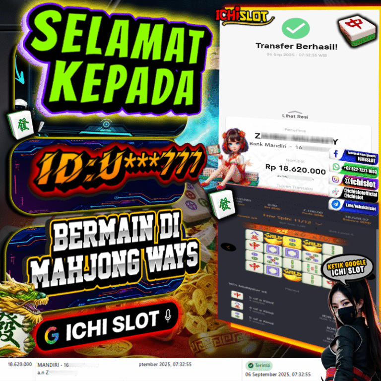 ICHISLOT JACKPOT MAHJONG WAYS Rp.18.62.000,- LUNAS